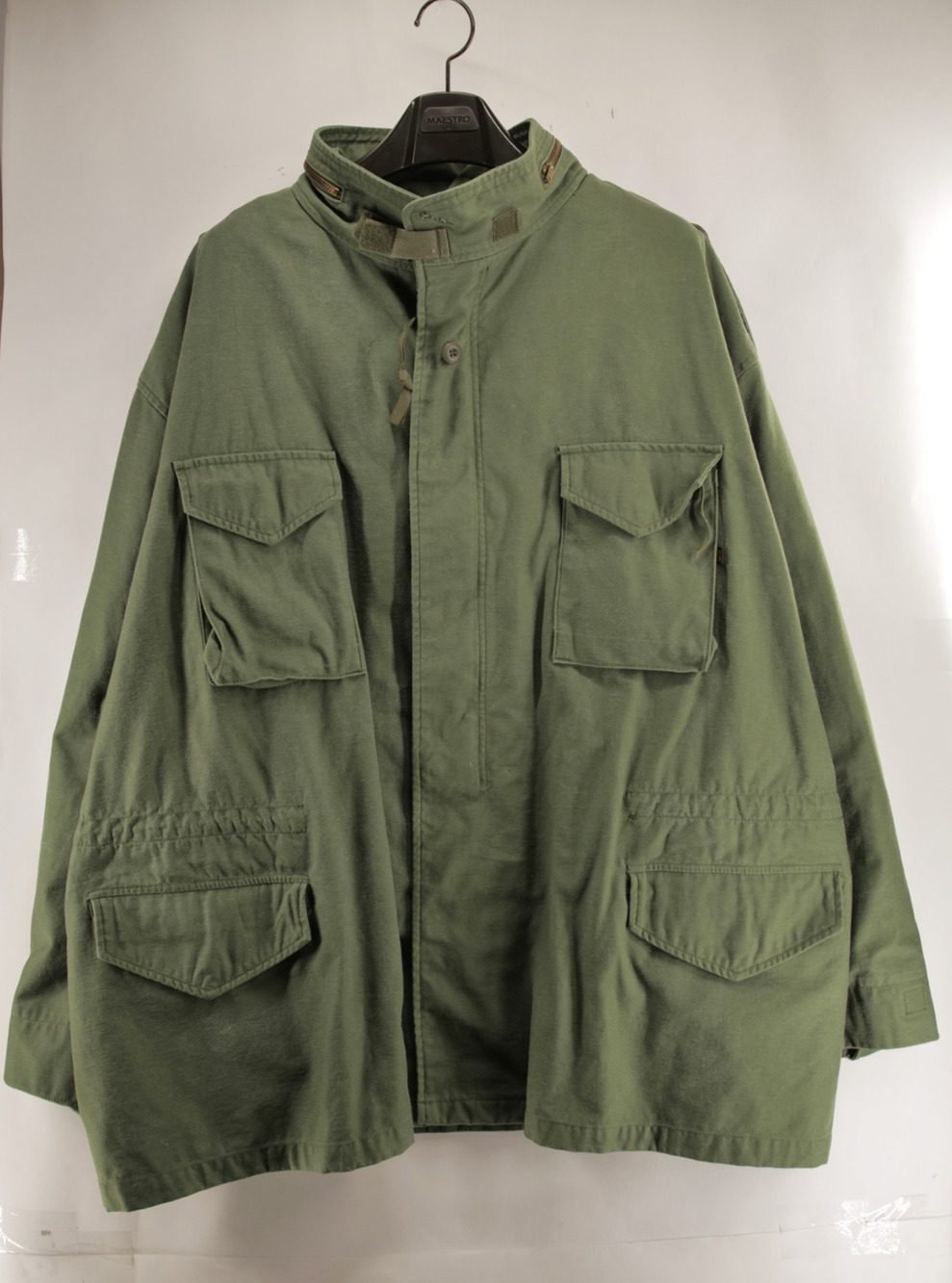Vintage Alpha Industries M65 Field Jacket Mens 4XL Regular Olive Green Brass Zip